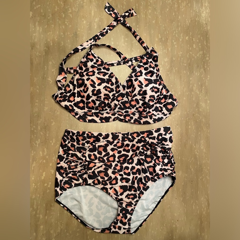 Hanna Nikole 2 Piece Animal Print Swimsuit Bikini